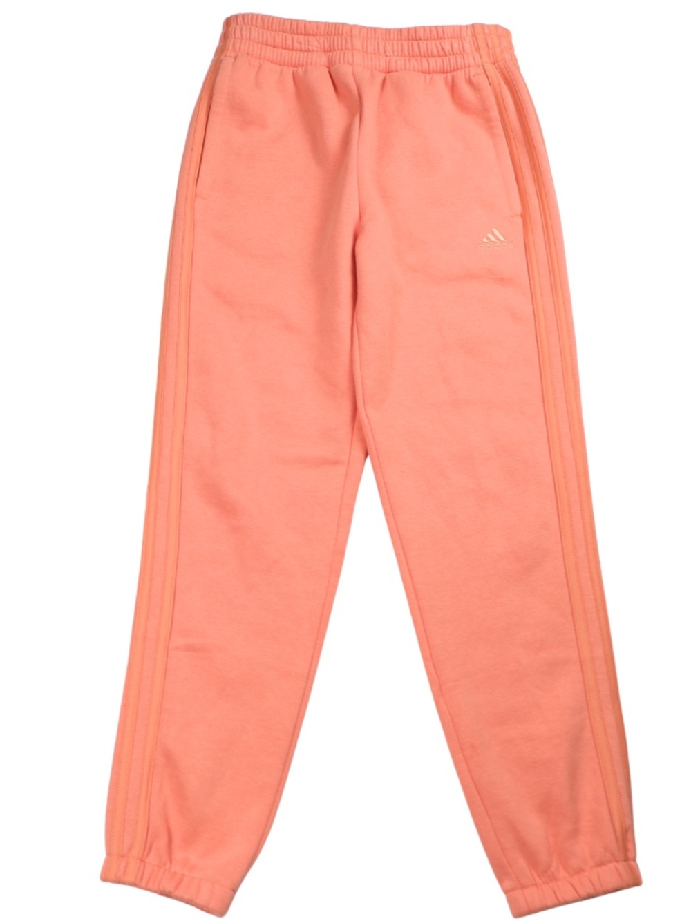 Adidas Youth Girls Sweatpants Size 10/12 Peach Coral 3 Stripe Joggers